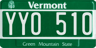 VT license plate YYO510