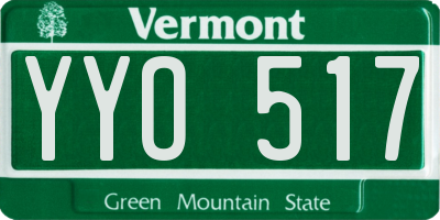 VT license plate YYO517