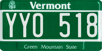 VT license plate YYO518