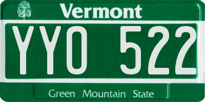VT license plate YYO522