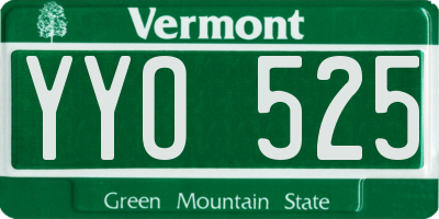 VT license plate YYO525