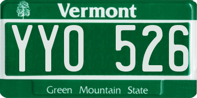 VT license plate YYO526