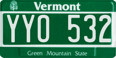 VT license plate YYO532