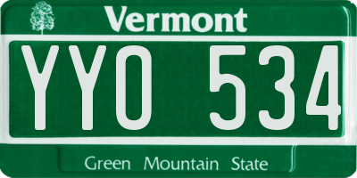 VT license plate YYO534