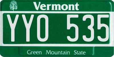 VT license plate YYO535
