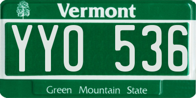 VT license plate YYO536