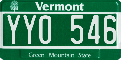 VT license plate YYO546