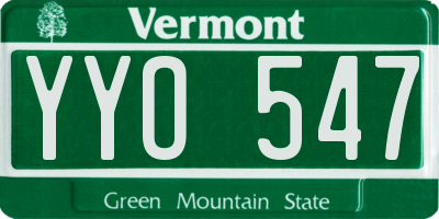 VT license plate YYO547
