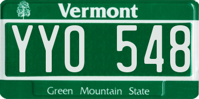 VT license plate YYO548