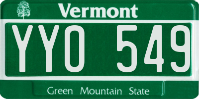 VT license plate YYO549