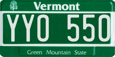 VT license plate YYO550