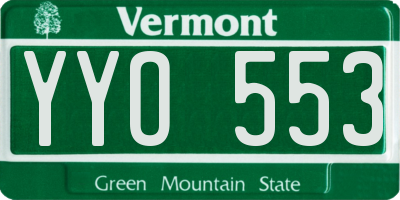VT license plate YYO553