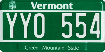 VT license plate YYO554