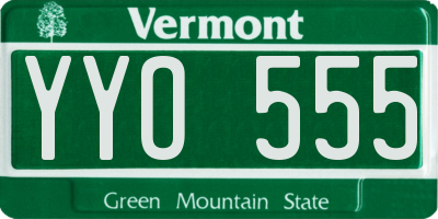 VT license plate YYO555