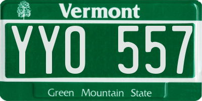 VT license plate YYO557