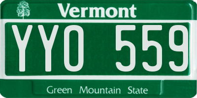 VT license plate YYO559