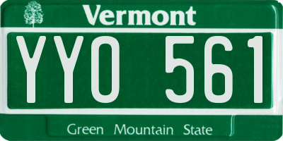 VT license plate YYO561