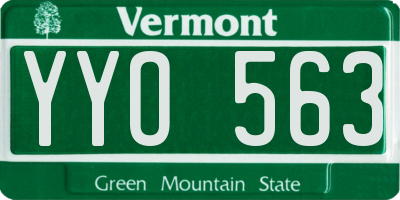 VT license plate YYO563