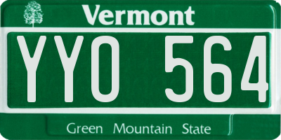 VT license plate YYO564