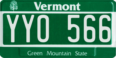 VT license plate YYO566
