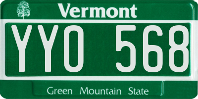 VT license plate YYO568