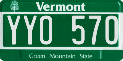 VT license plate YYO570
