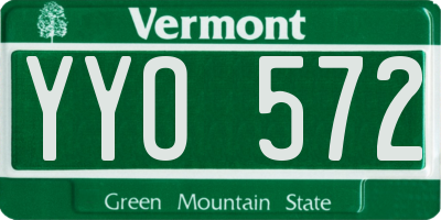 VT license plate YYO572