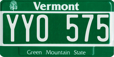VT license plate YYO575