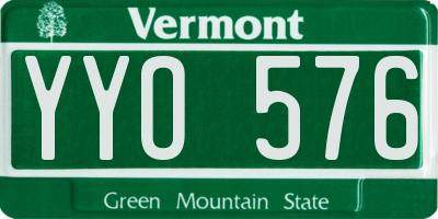 VT license plate YYO576