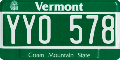 VT license plate YYO578