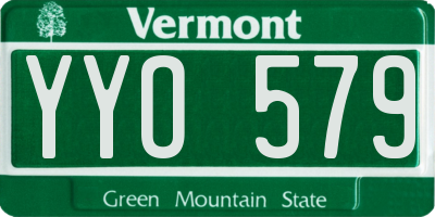 VT license plate YYO579