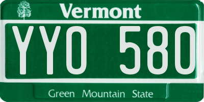 VT license plate YYO580