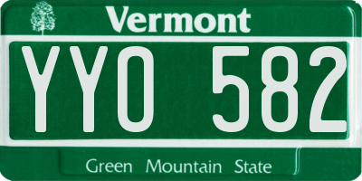 VT license plate YYO582