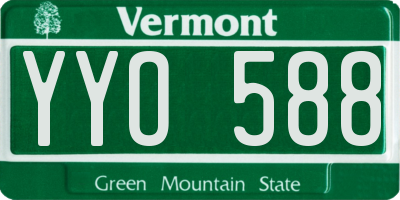 VT license plate YYO588