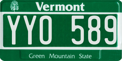 VT license plate YYO589