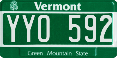 VT license plate YYO592