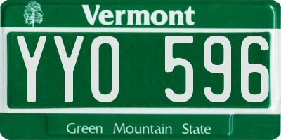 VT license plate YYO596