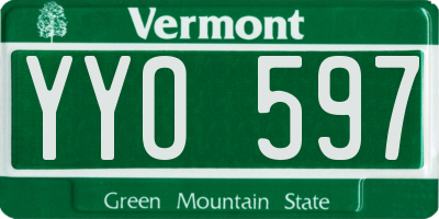 VT license plate YYO597