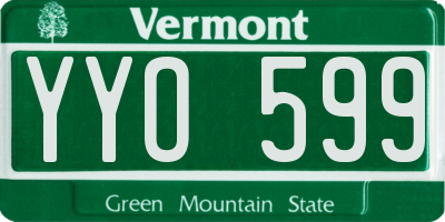 VT license plate YYO599
