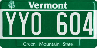 VT license plate YYO604