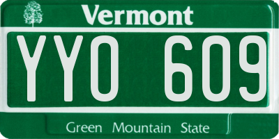 VT license plate YYO609