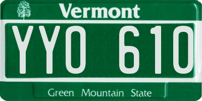 VT license plate YYO610