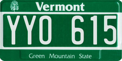 VT license plate YYO615