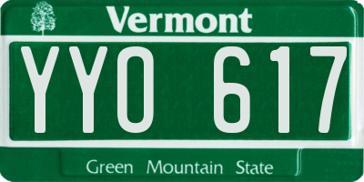 VT license plate YYO617