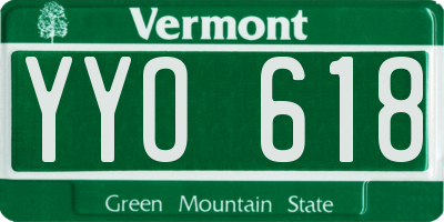 VT license plate YYO618