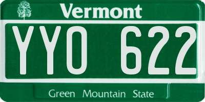 VT license plate YYO622