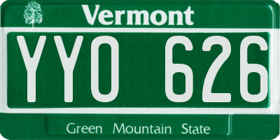 VT license plate YYO626