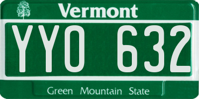 VT license plate YYO632