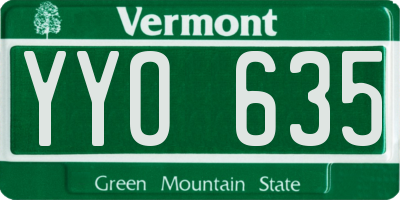 VT license plate YYO635