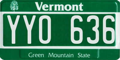 VT license plate YYO636